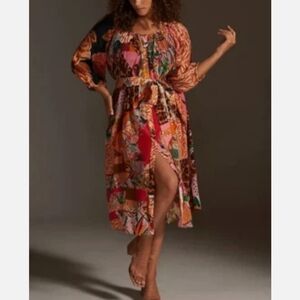 Geisha Designs Colorful Patchwork Maxi Dress. Size L